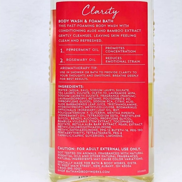 NEW Bath & Body Works Aromatherapy CLARITY PEPPERMINT ROSEMARY Body Wash - 10 oz - Picture 9 of 12